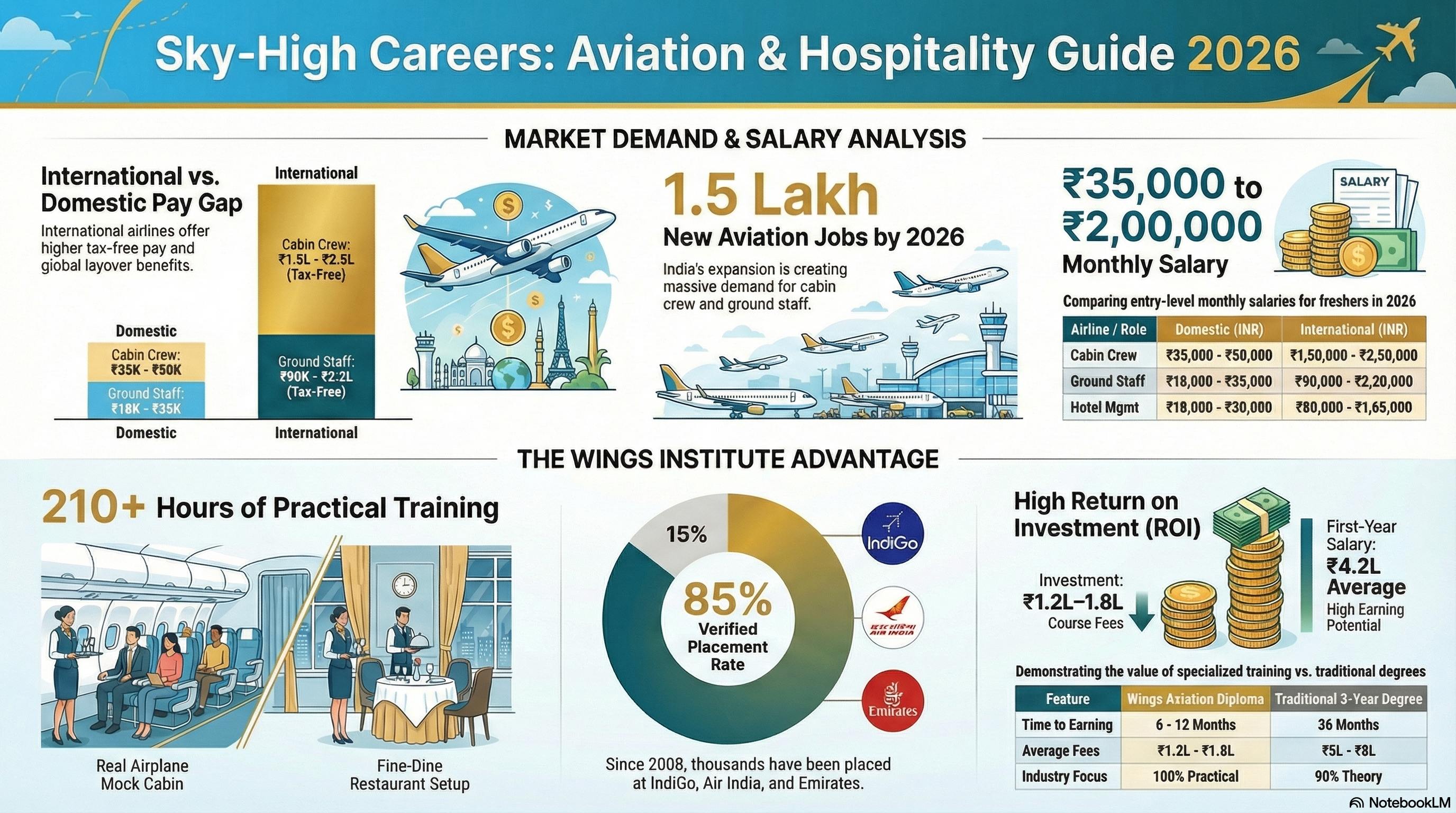 Cabin Crew Skills for Resume 2025: 20 Skills Airlines Want - Cabin Crew career guide from Wings Institute Vadodara Gujarat